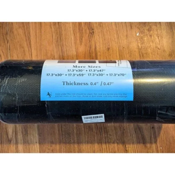 2 PCS Non Slip Kitchen Rugs Cushioned Anti Fatigue Kitchen Mats - Black - Picture 3 of 11